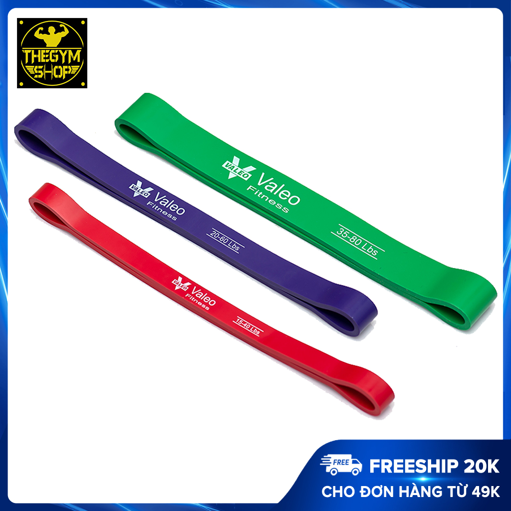 Bộ 3 Dây Super Band, Dây cao su kháng lực mini power band Valeo tập chân mông (The Gym Shop phân phối)