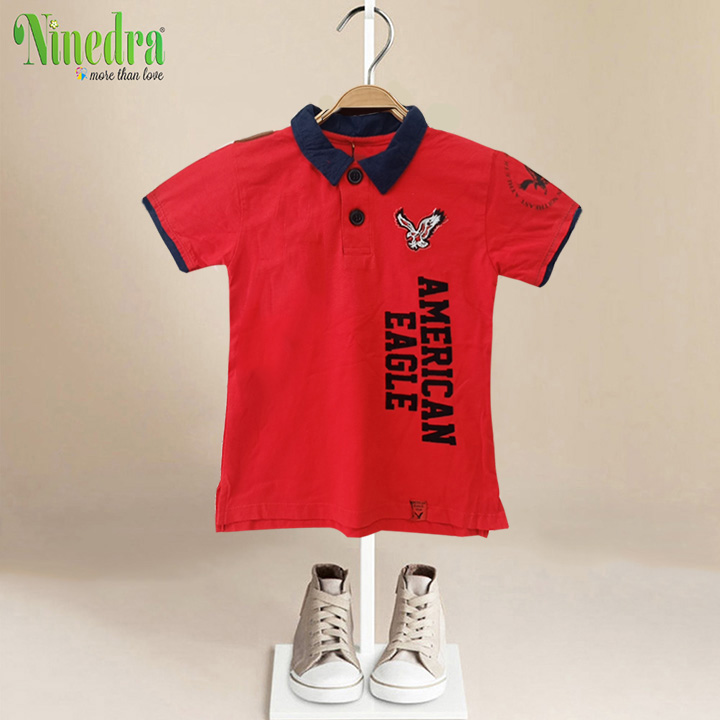 Áo sơmi cotton size cho bé trai từ 20-26kg - Ninedra