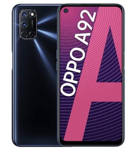 Điện thoại Oppo A92 (8GB/128GB) màn hình TFT LCD 6.5" Full HD+, chip Snapdragon 655 8 nhân, bộ tứ camera sau 48MP 8MP 2MP 2MP, camera trước 16MP chuẩn selfie, cảm biến vân tay, 2 sim hỗ trợ 4G, dung lượng pin 5000mAh, sạc siêu tốc 18W
