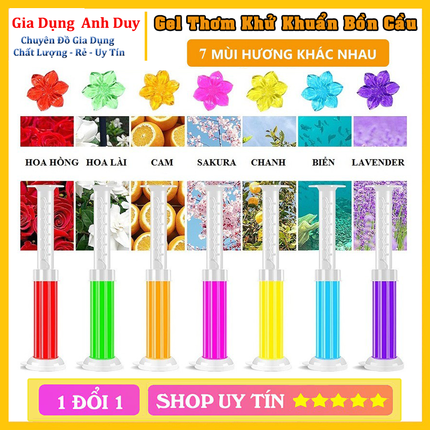 Gel khử mùi bồn cầu CozyBin gel tẩy thơm , Khử trùng toilet nhà vệ sinh với 7 mùi thơm tự nhiên loại đặc biệt 14 bông hoa