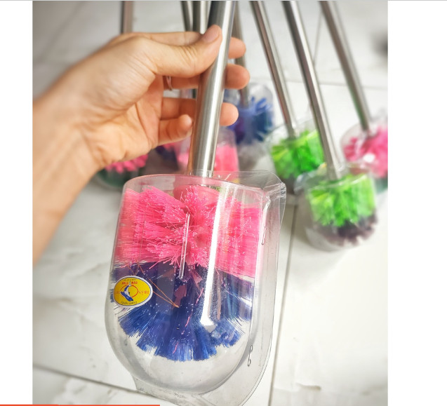 Cây chà bồn cầu đầu tròn cán inox