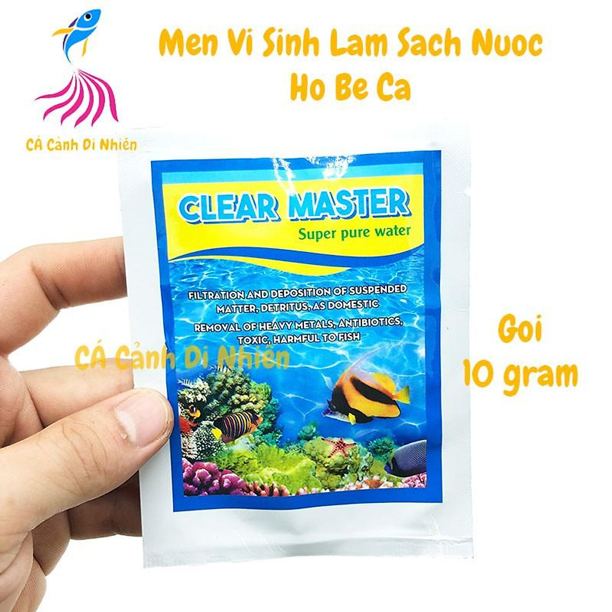 Men vi sinh clear master siêu lọc nước cho bể cá - làm sạch hồ cá gói 10 gram