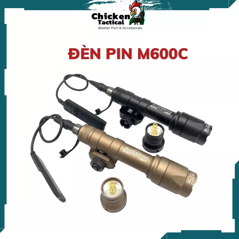 Đèn pin chiến thuật M600C kèm công tắc dây