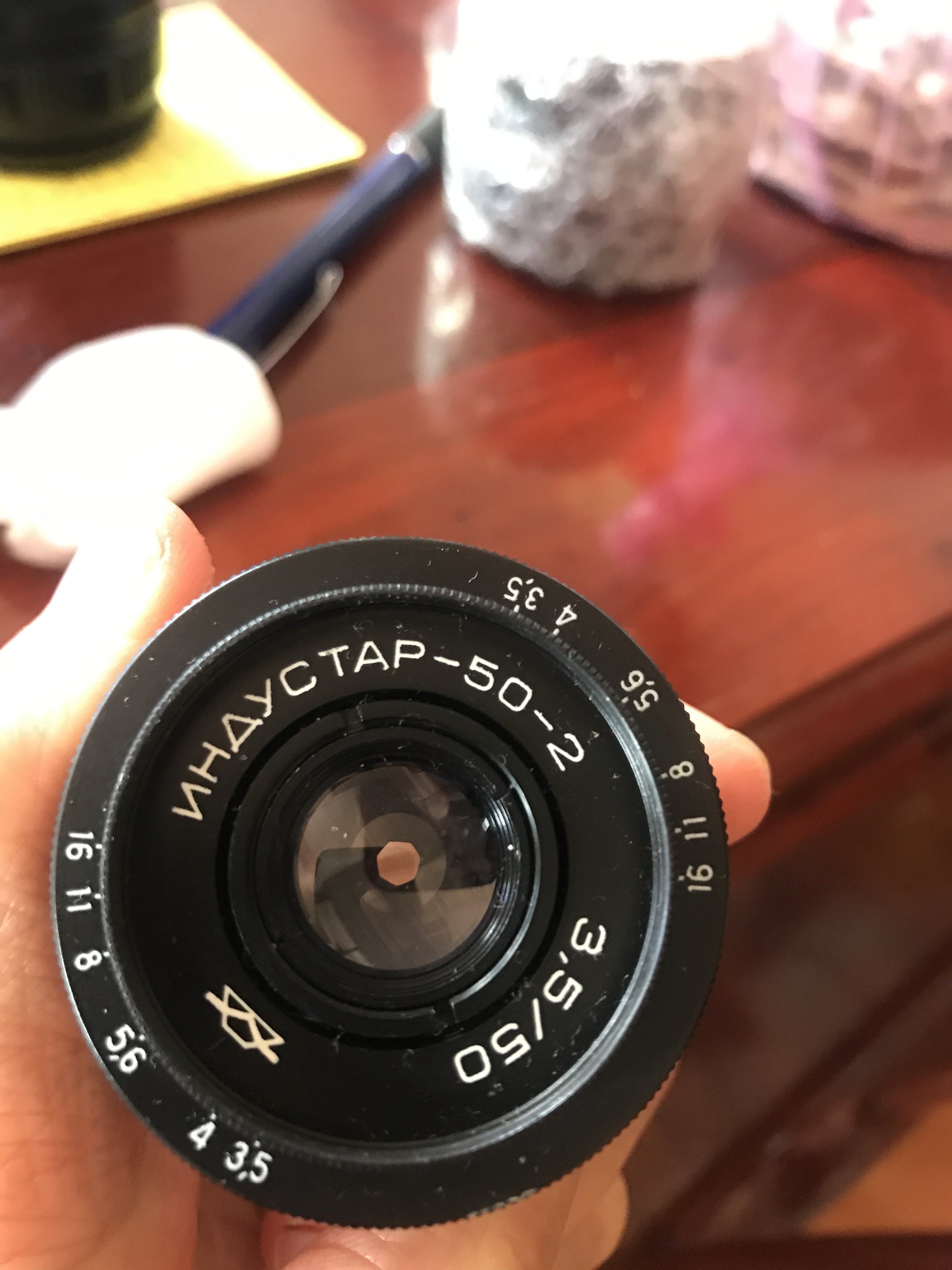 Lens Inducstar 50-2 3,5/50. Ống kính thời Xô Viết