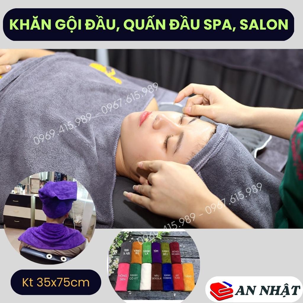 Khăn gội đầu, quấn đầu thấm hút nước tốt, chuyên dùng cho spa, salon tóc, kt 35x75cm