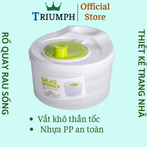 Rổ quay rau ikea thông minh, rổ làm khô rau tiện lợi, rổ vắt rau sống đa năng