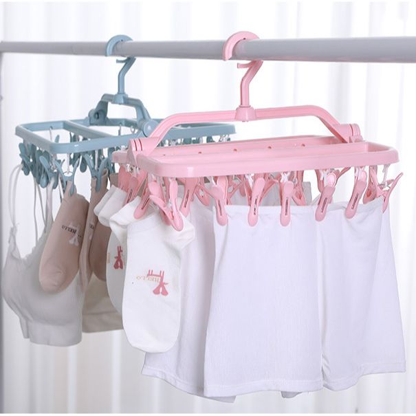 Móc chùm phơi quần áo cho bé gồm 32 móc phơi, Chất liệu nhựa cao cấp, kích thước 32x32x23 cm