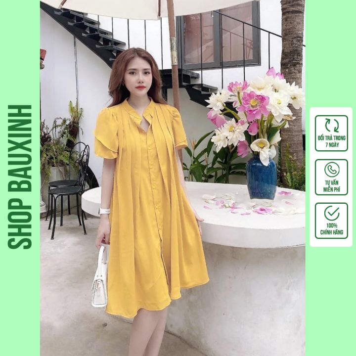 Váy bầu thời trang thiết kế hè- đầm bầu xinh công sở Váy bầu dự tiệc cao cấp chuẩn dáng