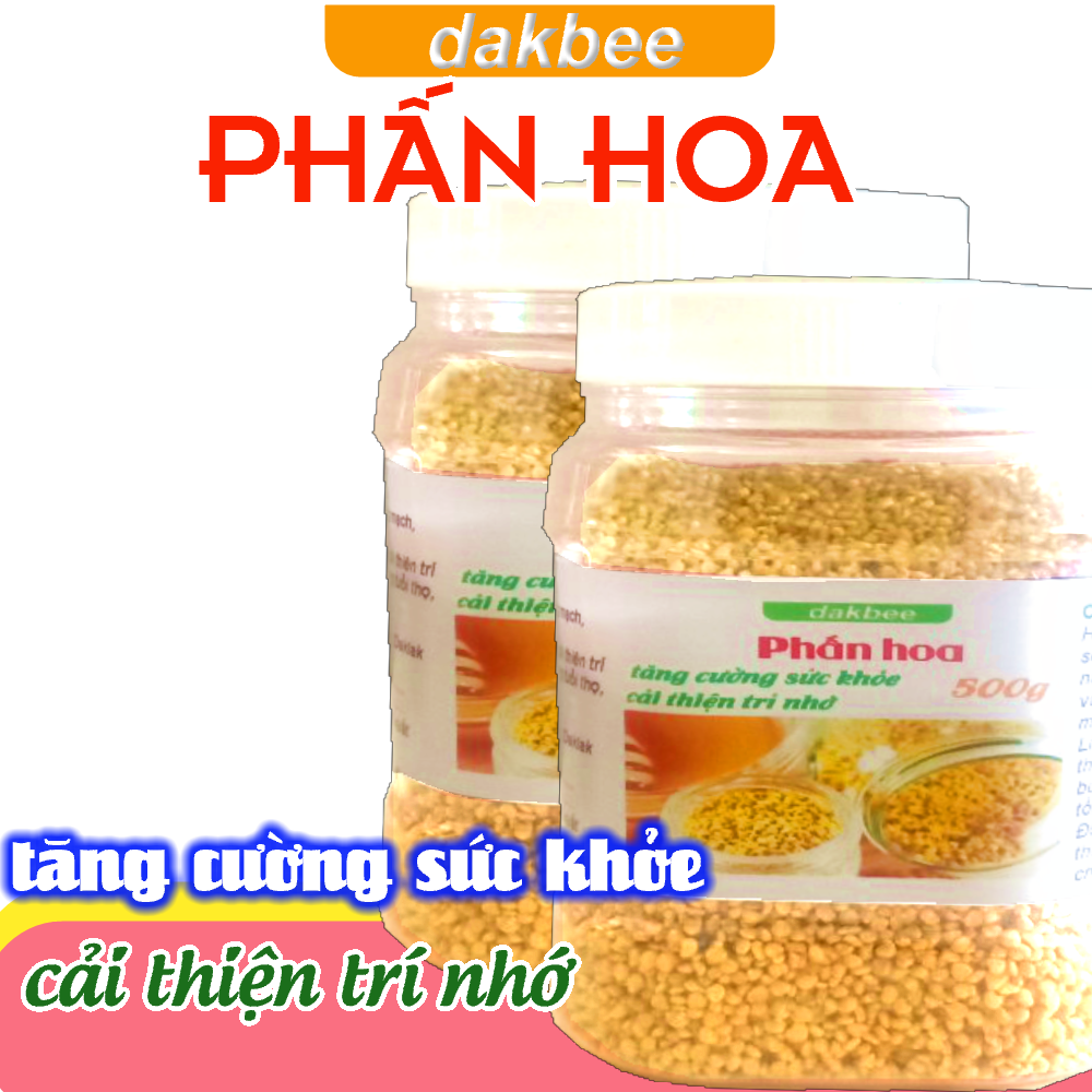 Combo x2 hộp Phấn Hoa (phấn ong) 500g (1kg) bồi bổ sức khoẻ, tăng cường hệ miễn dịch, hỗ trợ tiêu hóa, làm đẹp da và tóc -[dakbee]