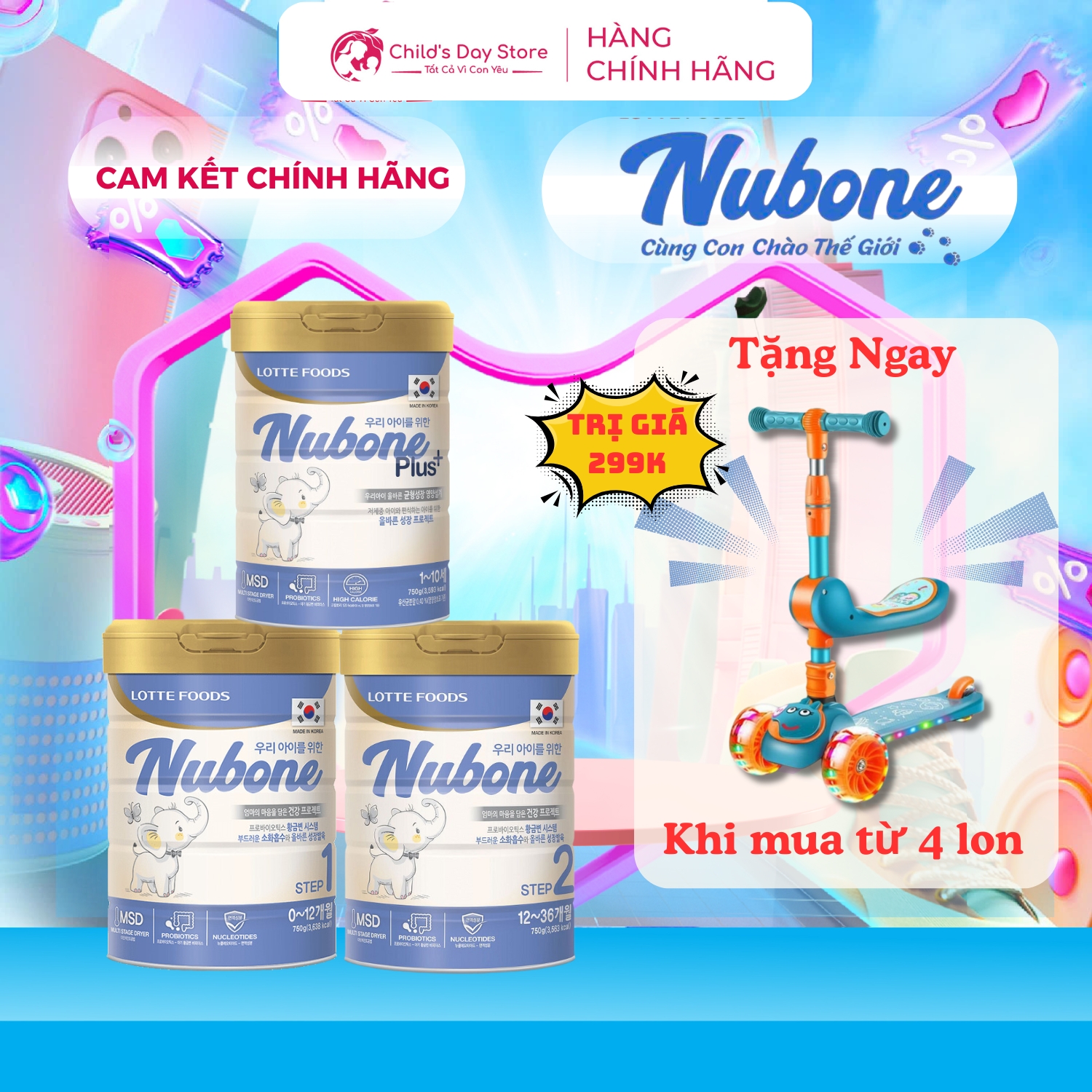   TẶNG QUÀ TO  Sữa Nubone Plus+ Step 1 Step 2. Sữa cao năng lượng hỗ trợ tăng cân tăng chiều cao. Childs day store 