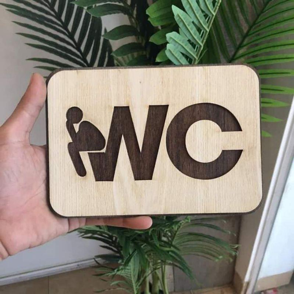 Bảng chỉ dẫn wc gỗ decor
