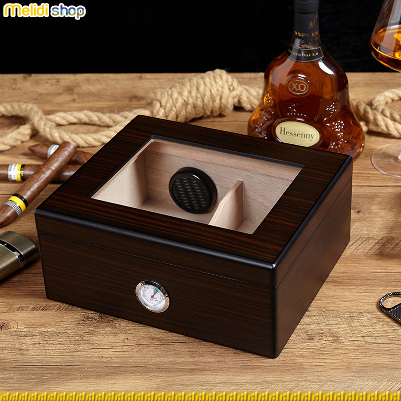 Hộp cigar sang trọng lớn gỗ tuyết tùng, chứa 30-40 điếu tùy size, quà tặng sếp, bố, bạn lubinski b5 tủ mini bảo quản mini cigar humidor