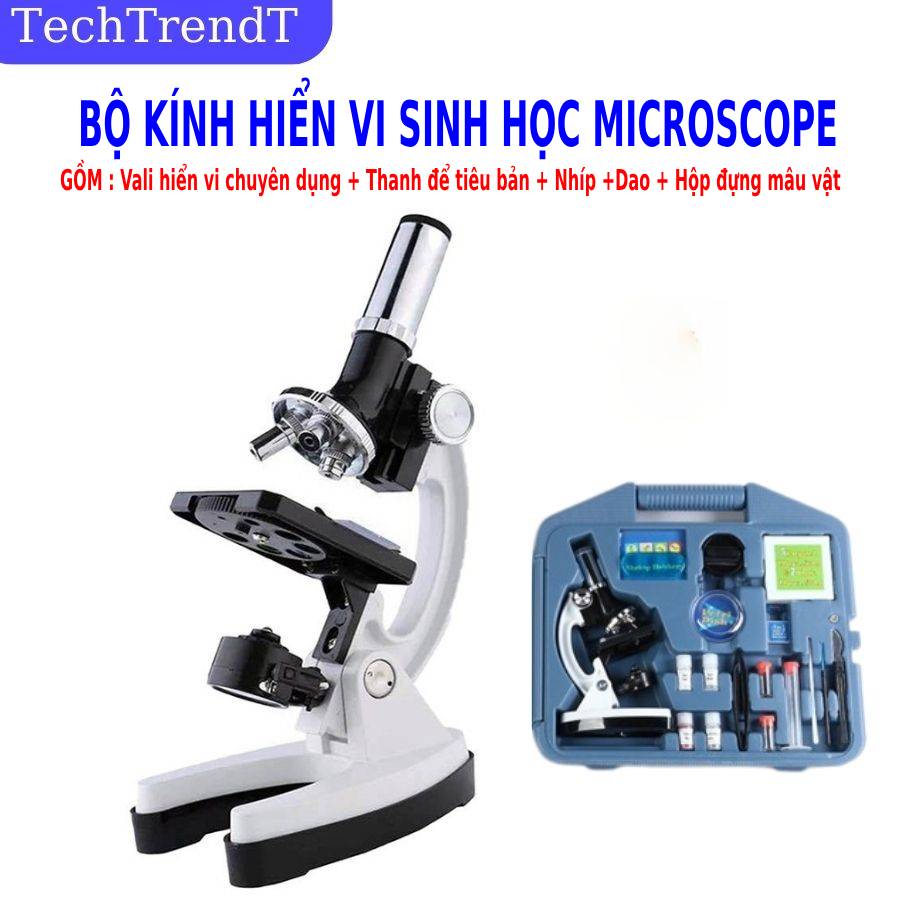 Kính hiển vi sinh học độ phóng đại 100x 1200x dùng cho trẻ Đồ chơi trí tuệ cho bé Kính hiển vi quang học