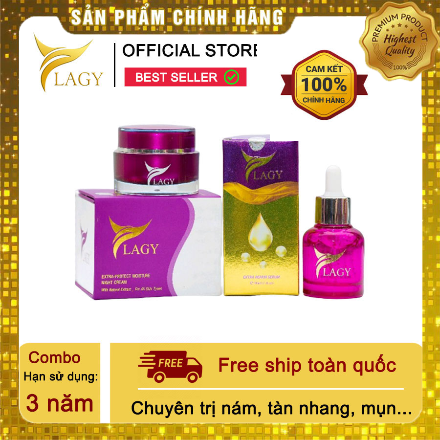 [ HÀNG CHÍNH HÃNG ] COMBO Mỹ phẩm Serum Tảo non và Kem Face collagen sữa non Ylagy hết nám tàn nhang dưỡng trắng