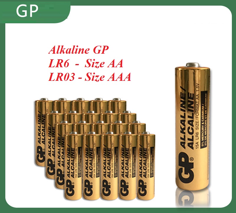 Vỉ 2 viên pin gp alkaline aa lr6 / aaa lr03 1.5v hàng chính hãng bảo hành dài hạn