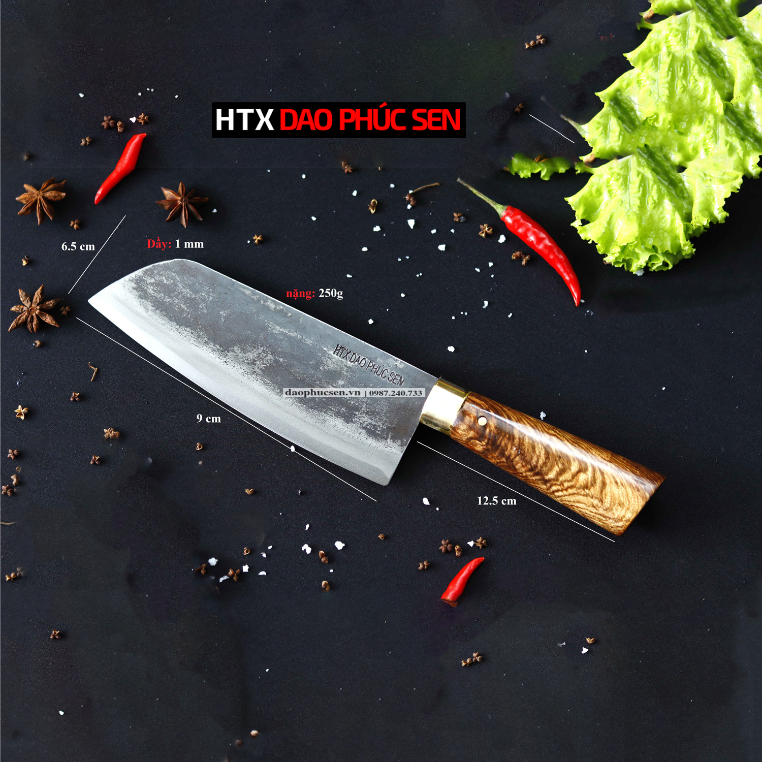 DAO THÁI KIỂU 03 khâu đồng ( GT03D ), HTX DAO PHÚC SEN