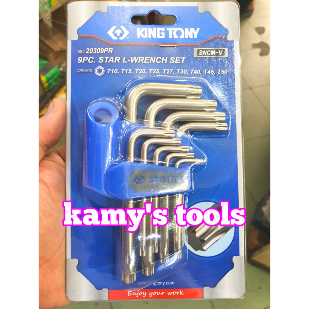Bộ lục giác bông sao ngắn 9 cây kingtony model 20309pr t10-t50