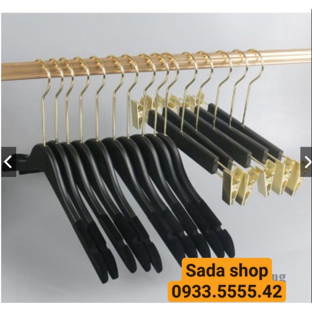 Combo 10 móc gỗ- kẹp gỗ màu đen sang trọngthời trang giá rẻ