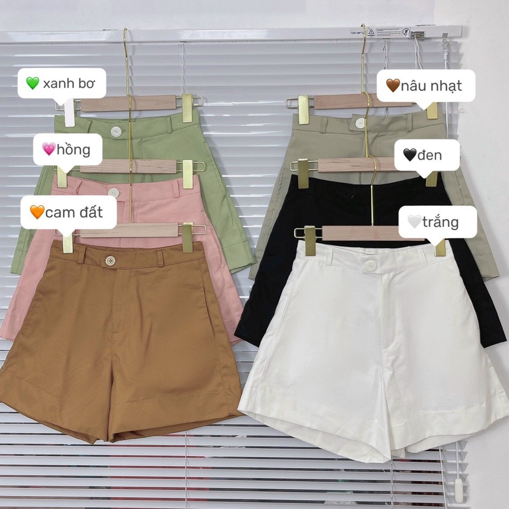 Quần shorts nữ quai nhê chất kaki dày dặn nhiều màu đẹp form xinh Zinistore