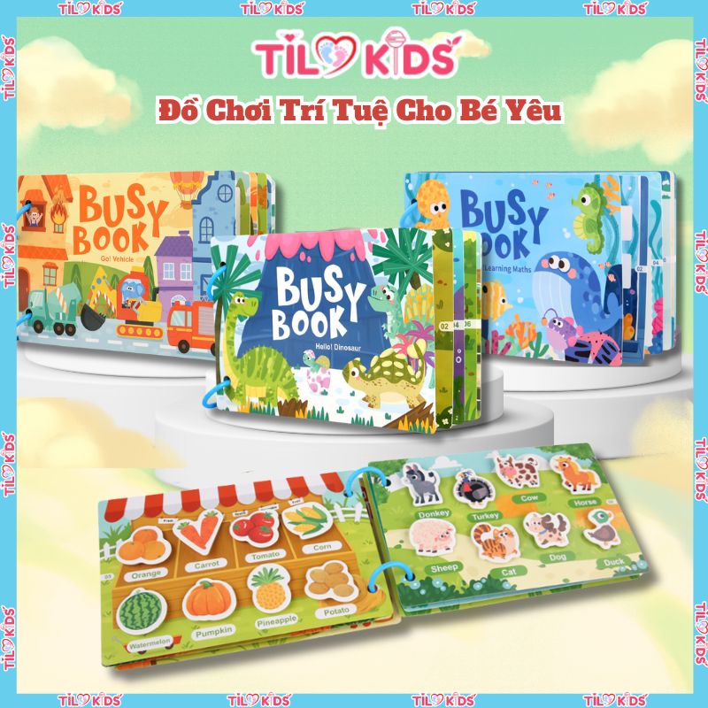  Học liệu bóc dán Montessori thông minh nhiều chủ đề Sách đồ chơi giáo dục tiếng Anh cho bé TILO KIDS 