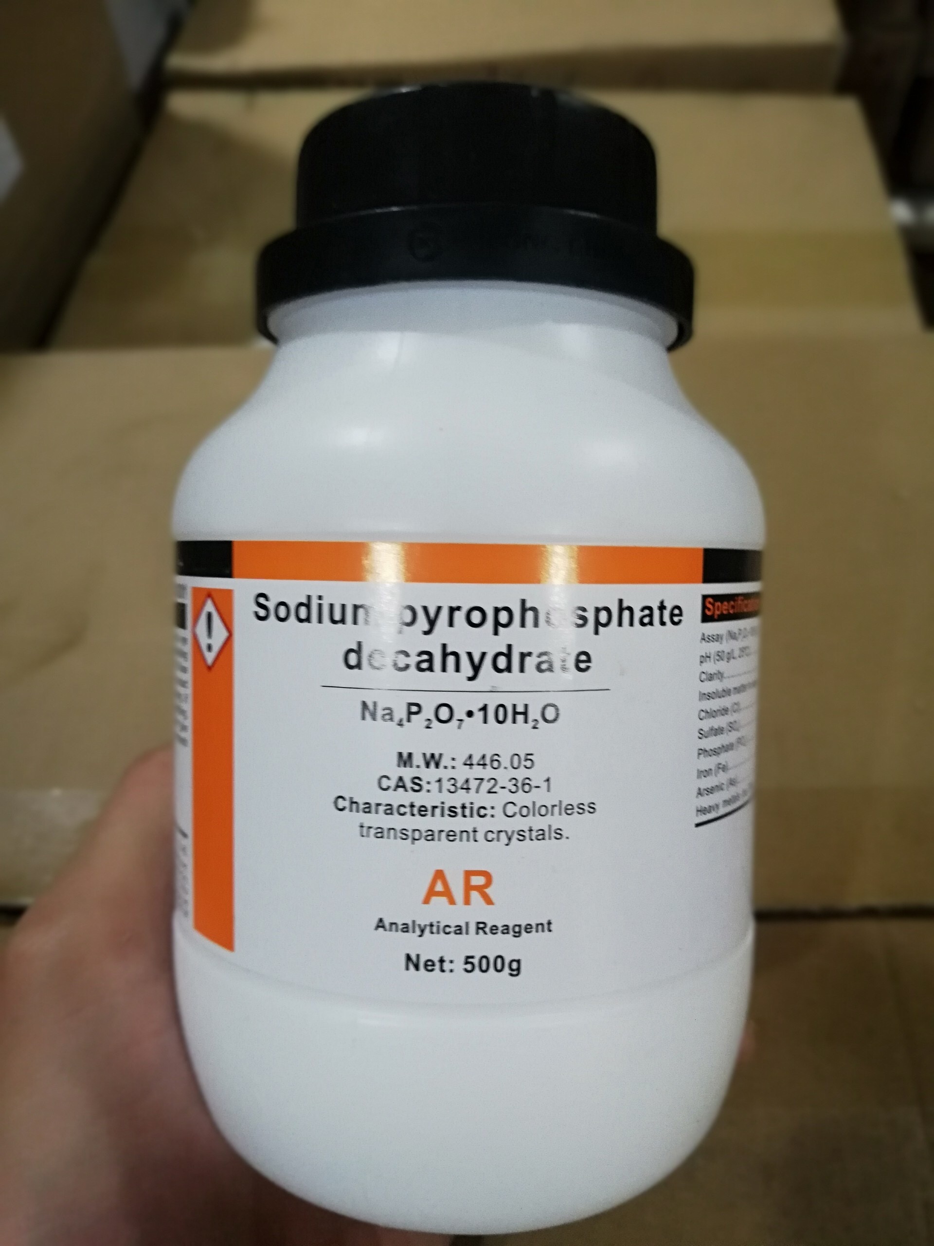 Hoá chất sodium pyrophosphate decahydrate tspp cas 13472-36-1 na4p2o7 lọ 500g hãng xilong