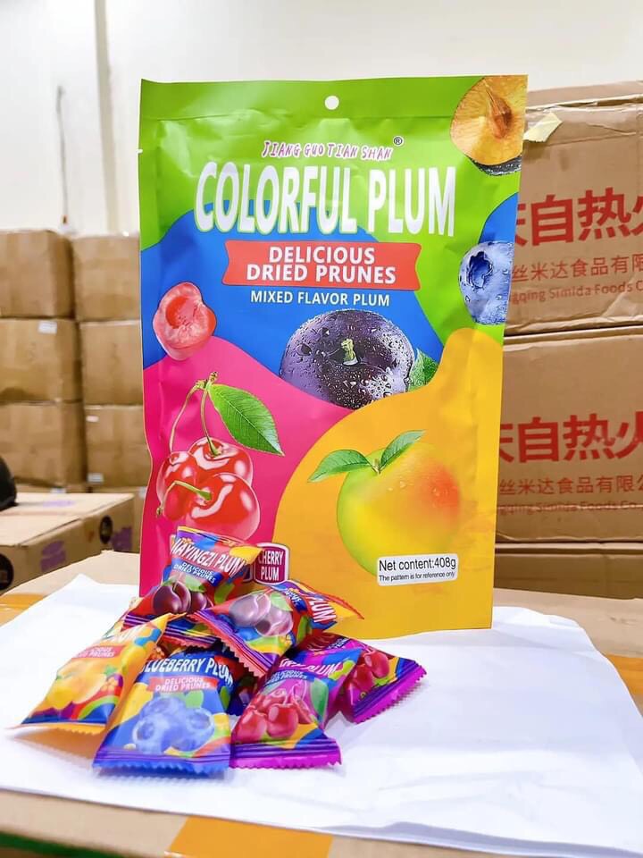 Kẹo ô mai trái cây mix 4 vị colorful plum 408g - senfoods