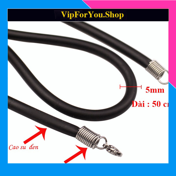 DÂY CHUYỀN NAM CAO SU ĐEN CAO CẤP 3MM ĐẸP mà RẺ (đầu bọc móc khóa inox cao cấp vĩnh viễn không đen ko gỉ)