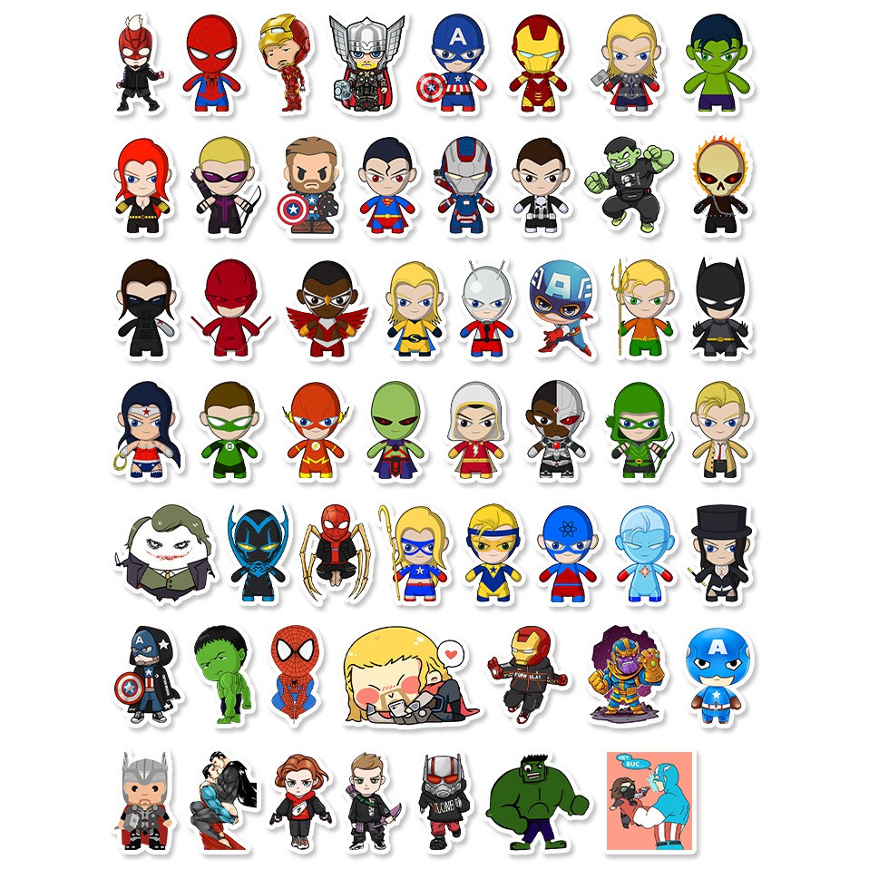 Set 54 Cái] Bộ Sticker chủ đề Avengers siêu cute dán trang trí ...