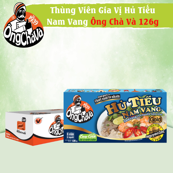Thùng Viên Gia Vị Hủ Tiếu Nam Vang Gold 126gram Ông Chà Và (4 lốc/80hộp/thùng, 126gram/hộp) Siêu Tiện Lợi Cho Quán Ăn