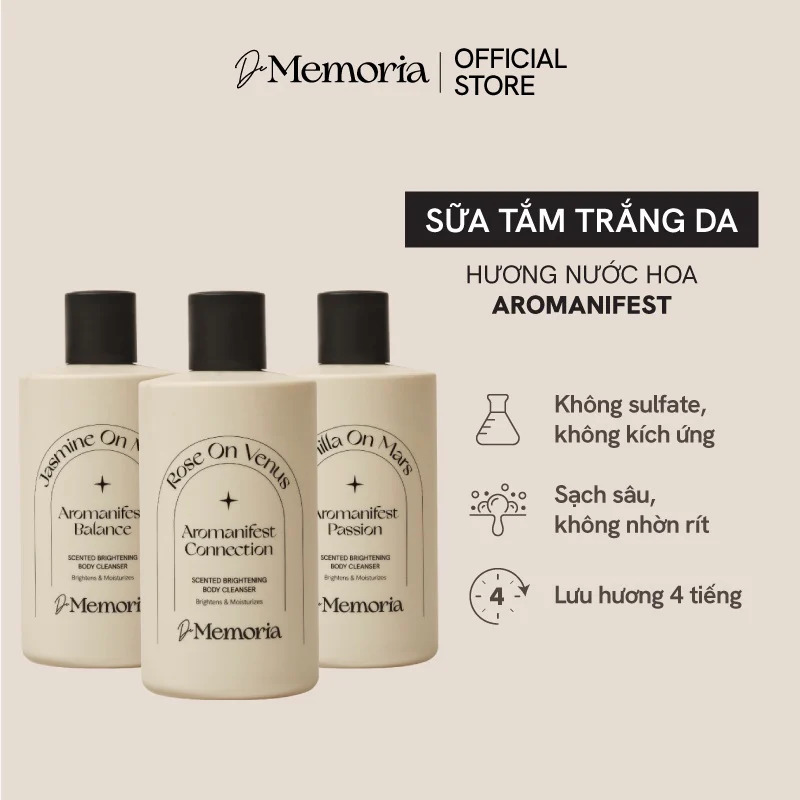 Sữa Tắm Dưỡng Trắng Hương Nước Hoa De Memoria Scented Brightening Body Cleanser 300ml