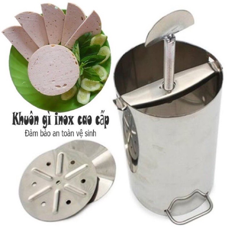 Khuôn Làm Giò Xào Inox 0.5-1-2 Kg, Khuôn Làm Giò Chả, Khuôn Ép Giò Thủ - Dụng Cụ Làm Giò - khuôn làm giò xào bằng inox không gỉ, bền đẹp, sạch sẽ, có thể tháo lắp từng chi tiết, Khuôn xôi Phúc Lộc Thọ