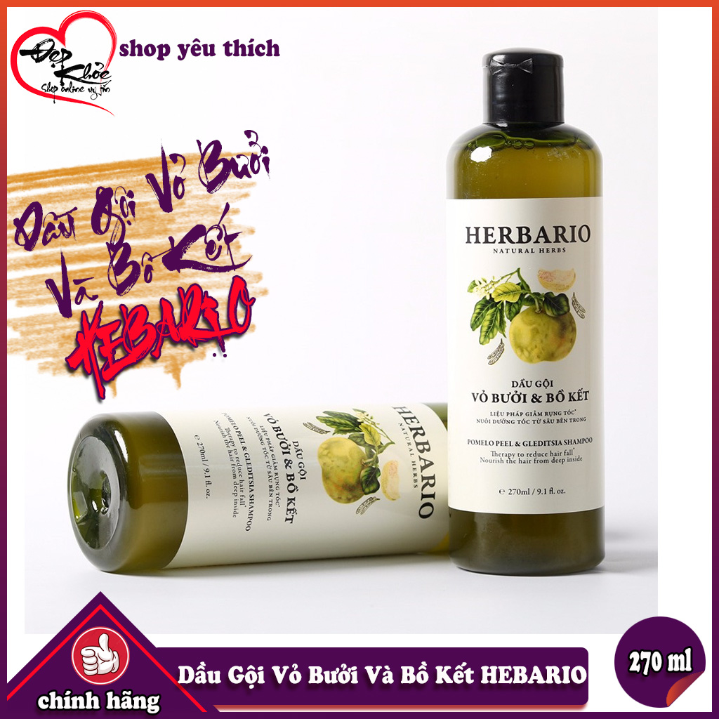 [HCM]Dầu Gội Vỏ Bưởi Và Bồ Kết HEBARIO ( 270ml )