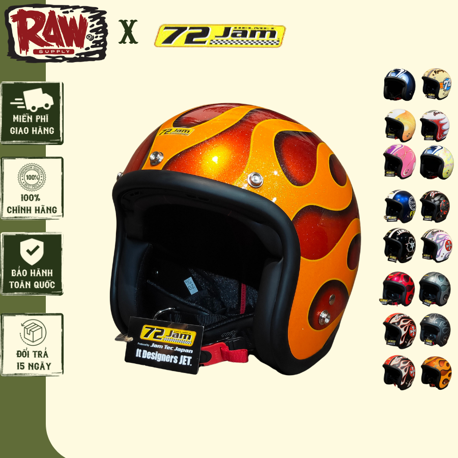 Mũ bảo hiểm 3 4 Arrow shop 72 Jam nón bảo hiểm phong cách Nhật Bản