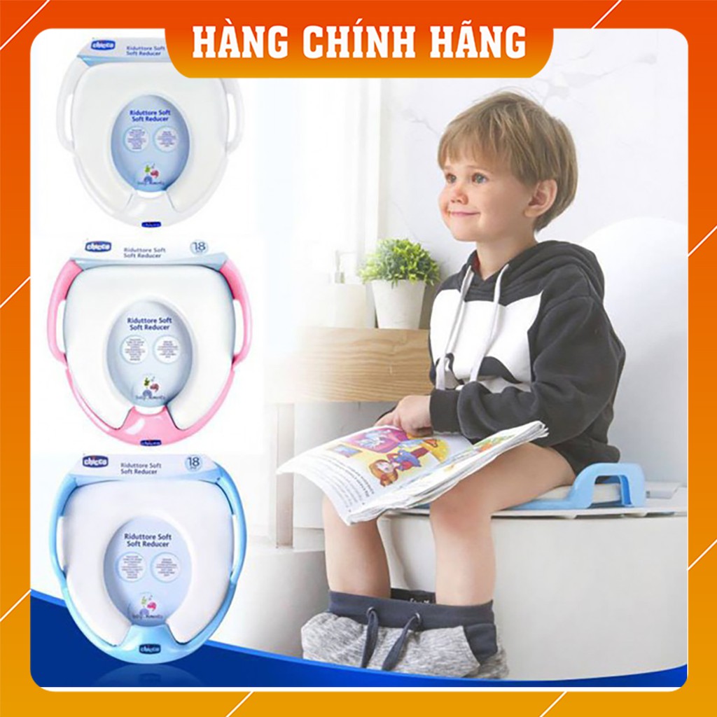 Bệ thu nhỏ bồn cầu Chicco có tay cầm tiện dụng cho bé 12m+