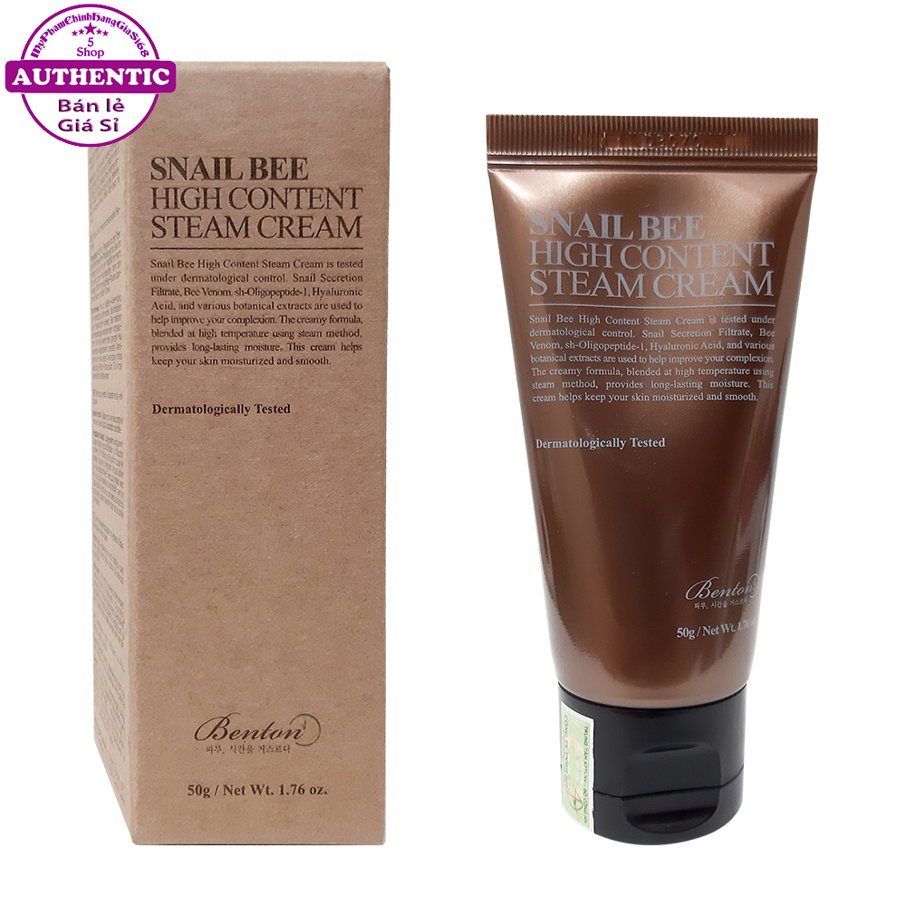 Kem BENTON Snail Bee Steam Cream Gỉam Mụn Tinh Chất Ốc Sên KOREA