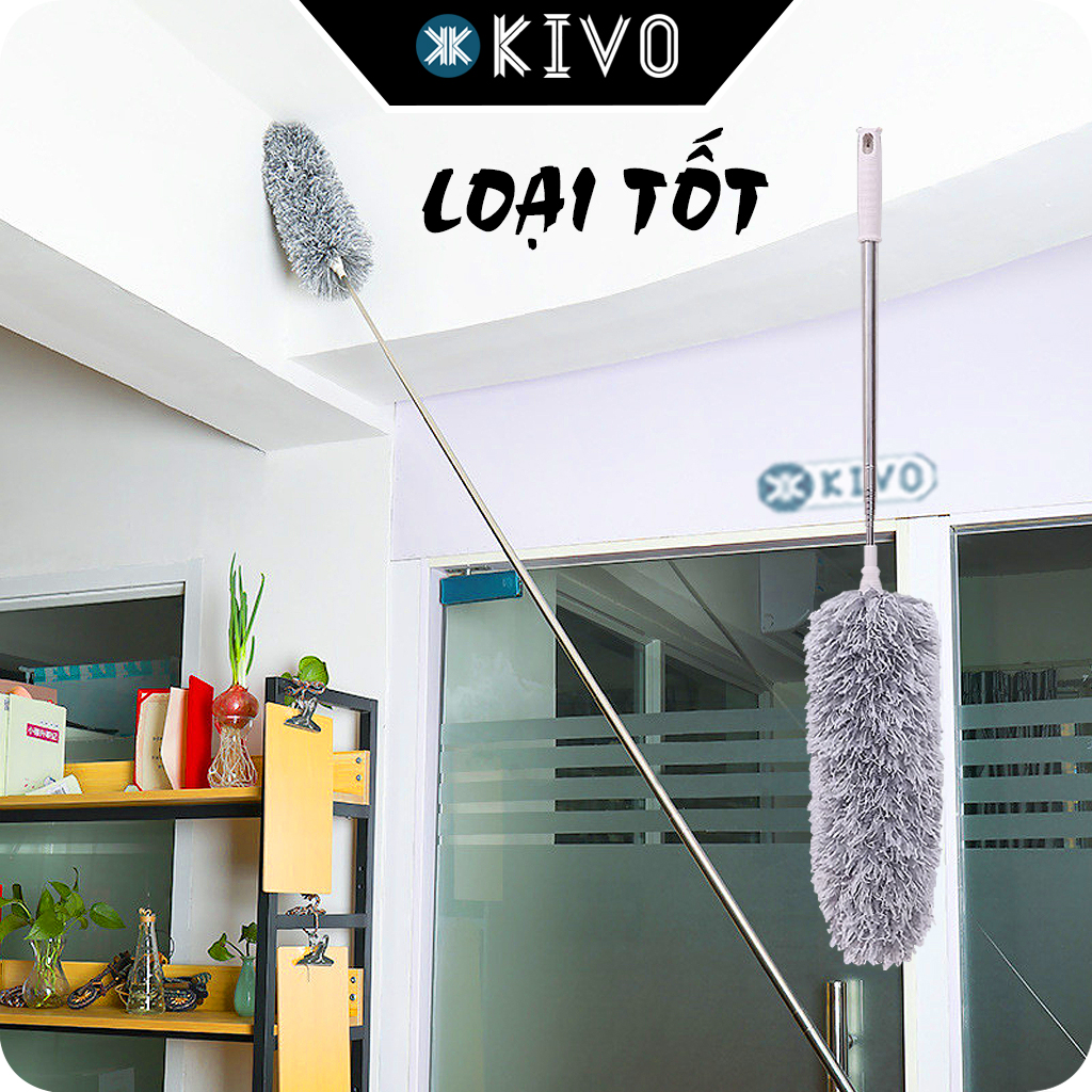 Chổi quét trần nhà đa năng gấp gọn inox 2m8, 3m, 4m - cây lau trần nhà cán dài/ dụng cụ quét lau trần nhà loại tốt - chổi lau trần nhà gấp gọn kivo