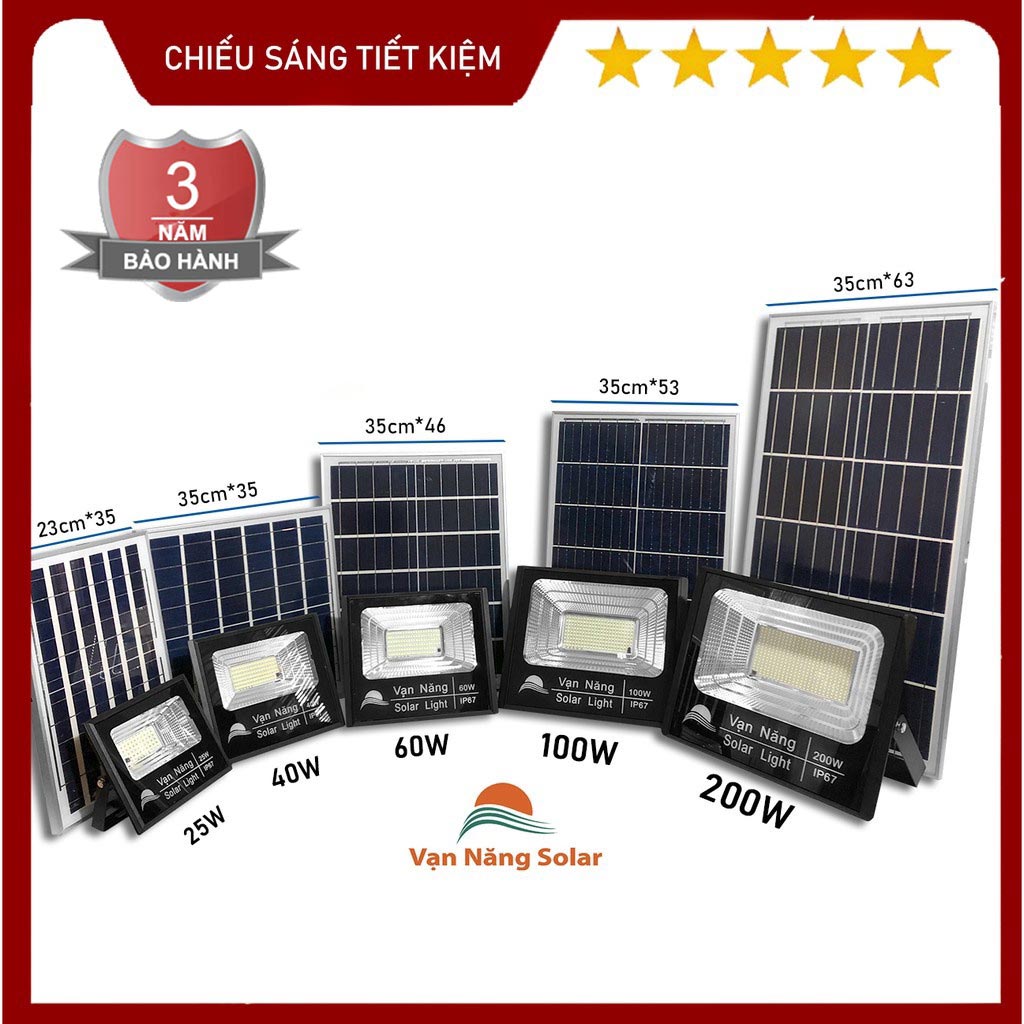 FREESHIPMAX Đèn năng lượng mặt trời 25W 40W 60W 100W 200W đèn led pha năng lượng mặt trời chiếu sáng tiết kiệm chống thấm nước
