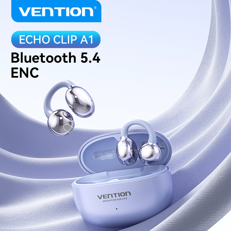Vention Tai Nghe Bluetooth Không Dây Bluetooth 5.4 ECHO CLIP A1 Wireless Earphone cho iPhone 16 15 Pro Max Samsung S24 S23 Ultra Huawei ENC Open Ear Clip Earbud