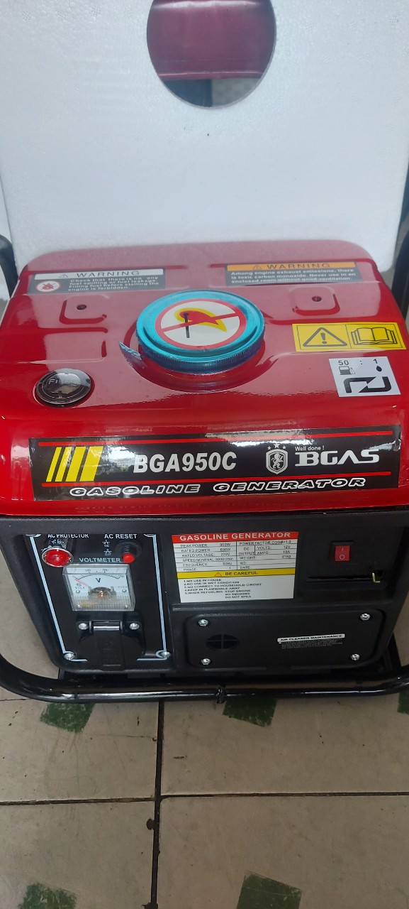 Máy phát điện chạy xăng bgas bga950c. công suất 800va