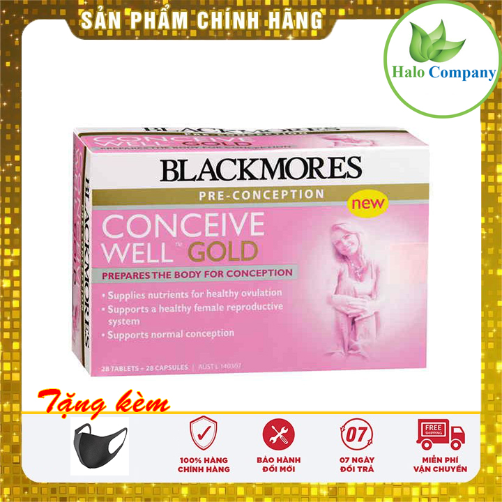 Tăng khả năng thụ thai Blackmores Conceive Well Gold 56 viên