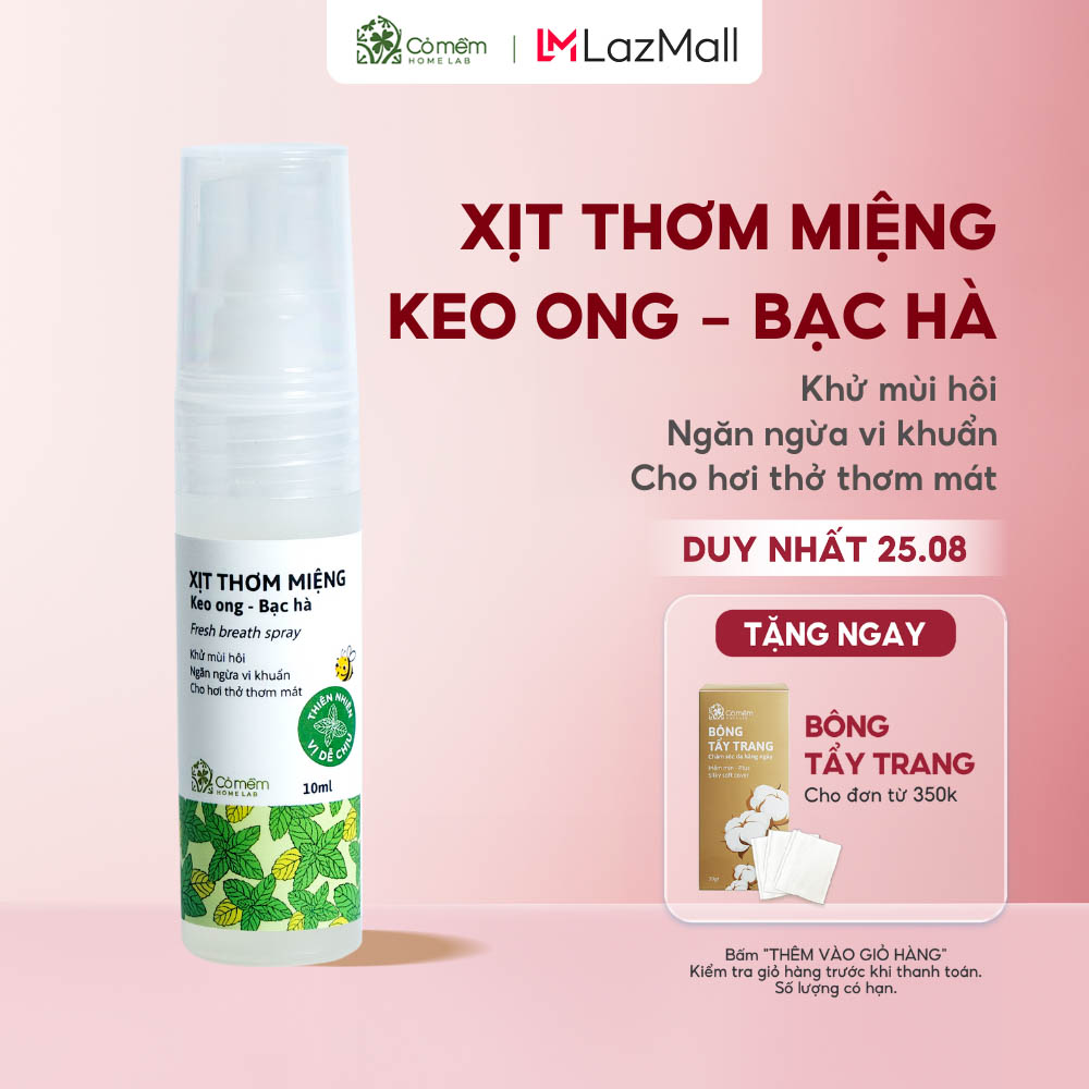 Xịt thơm miệng vị bạc hà cho hơi thở thơm mát cỏ mềm 10ml