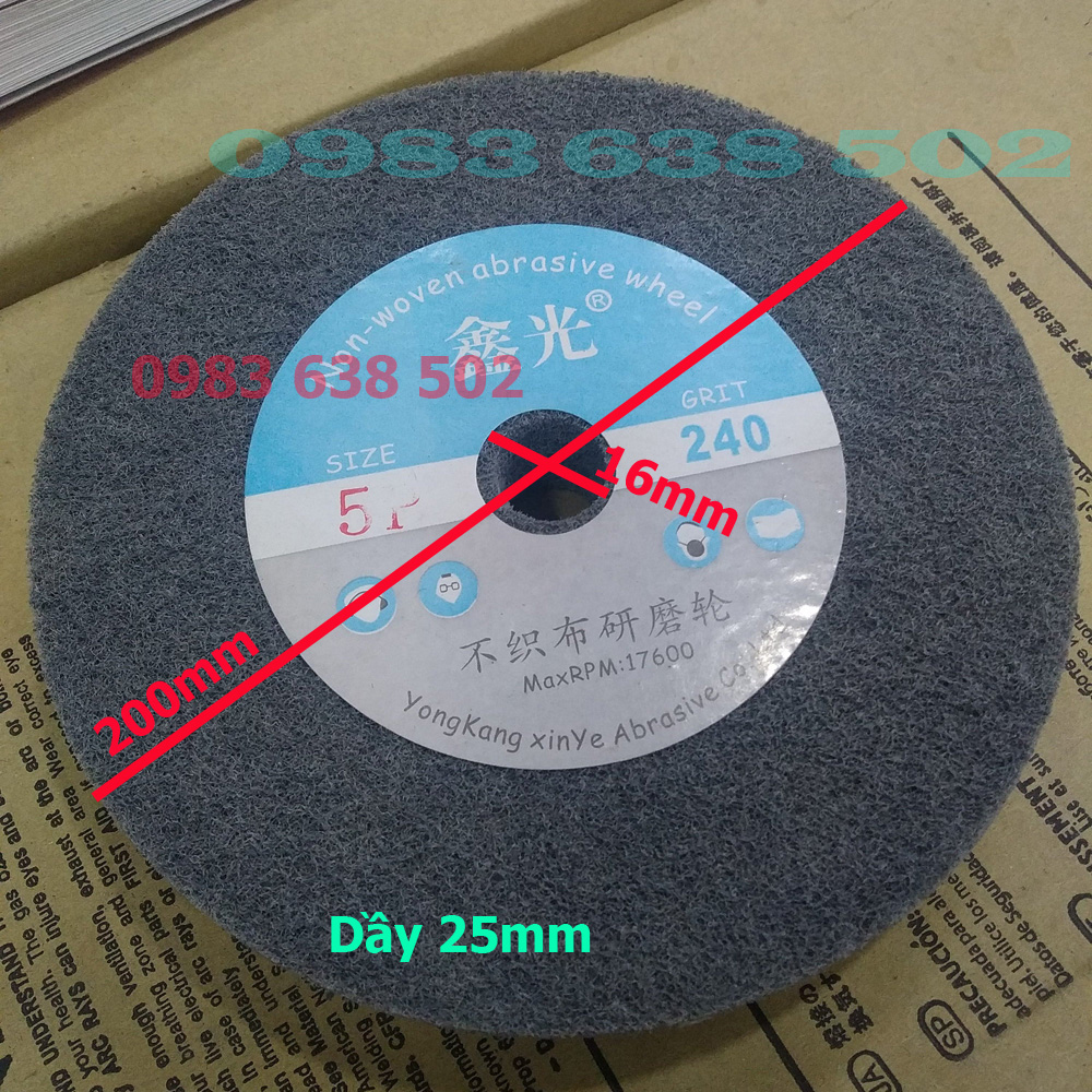 Nỉ đánh bóng đường kính 200 chiều dầy 25mm