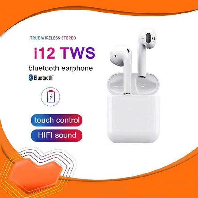 Tai nghe bluetooth i12 dòng tai nghe giá rẻ - Tai nghe có mic với tai nghe không dây mọi điện thoại- có đốc sạc-( Tặng kèm một vỏ tai nghe bất kì )