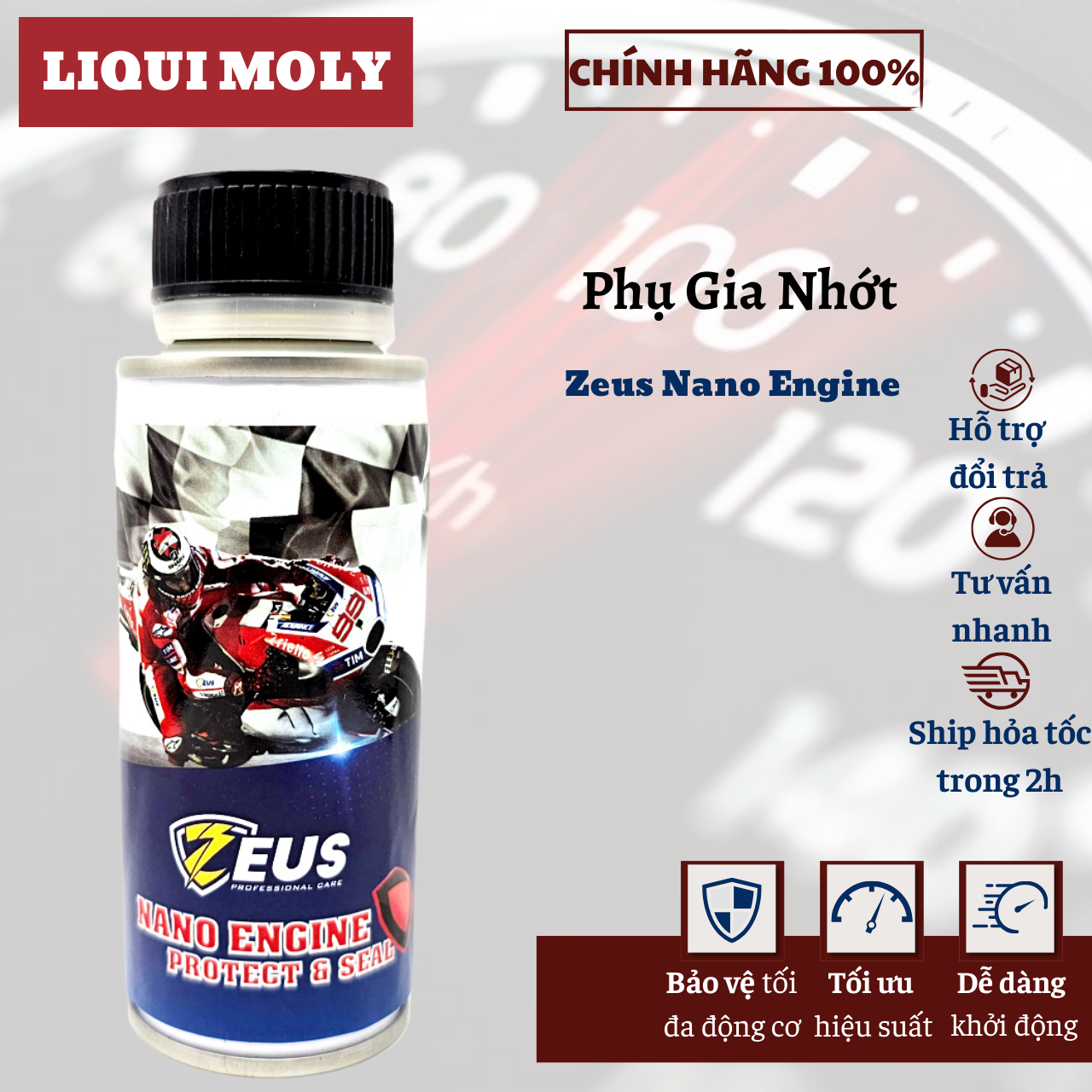 Phụ gia nhớt kéo dài thời gian thay nhớt zeus engine protect & seal 100ml