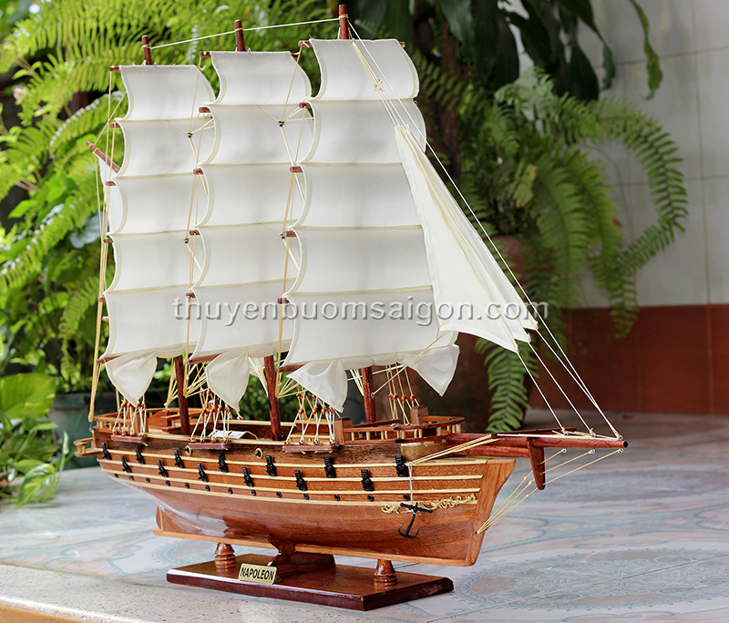 Mô hình thuyền buồm gỗ trang trí Napoleon dài 100cm