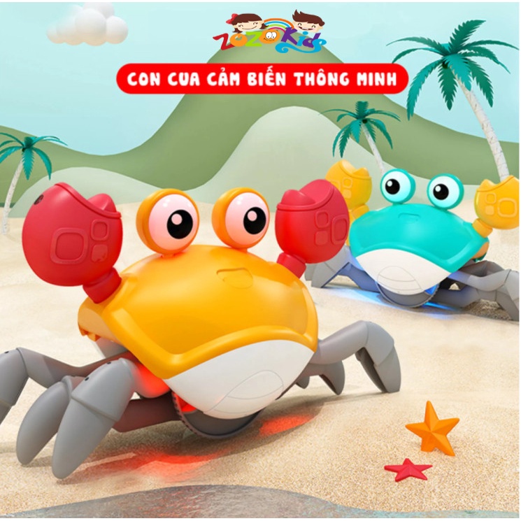 Đồ chơi con cua cảm biến, đồ chơi cua cảm ứng tự tránh chướng ngại vật - Có kèm sạc