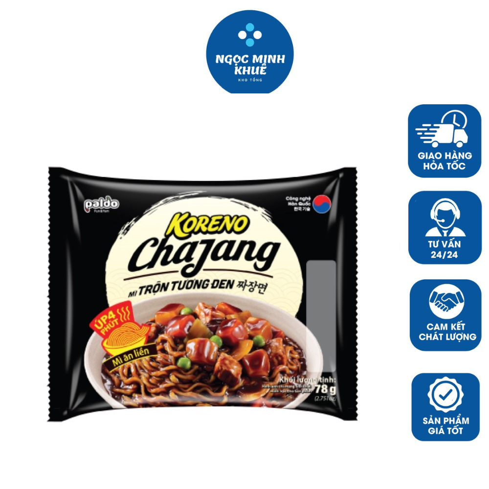 Mì trộn chajang tương đen cay và không cay block - mì trộn tương đen chajang korena 78g siêu ngon tiện lợi