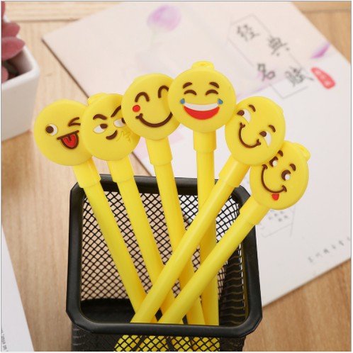 Combo 5 bút bi nước mặt cười cảm xúc silicon cute