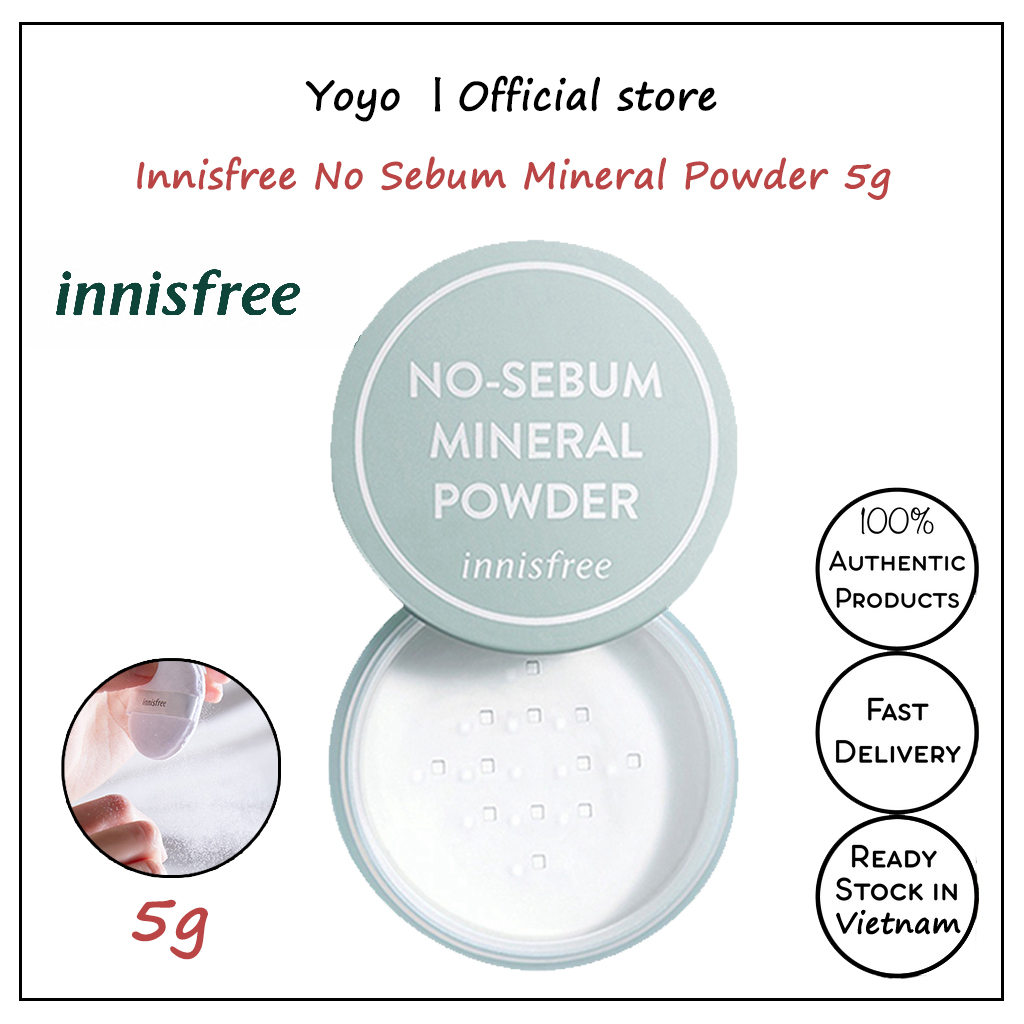 💕 Innisfree No Sebum Mineral Powder 5g Phấn phủ kiềm dầu dạng bột