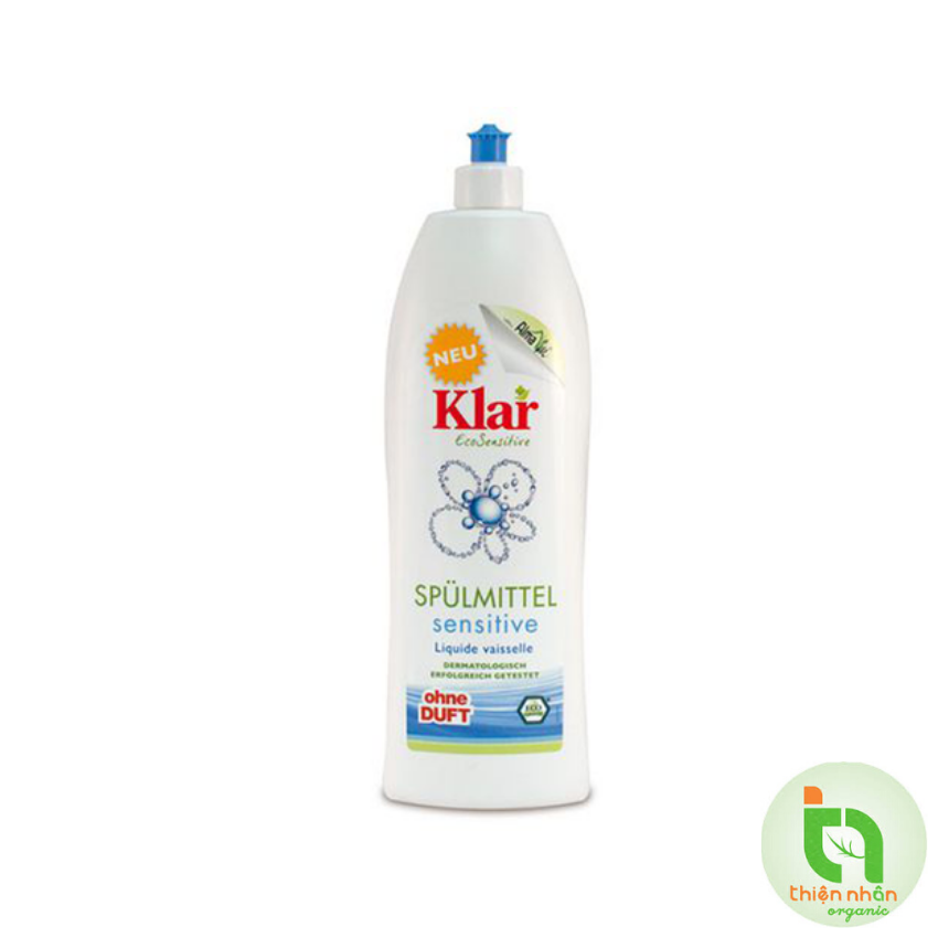 Nước rửa chén cho da nhạy cảm hữu cơ 1L - Klar
